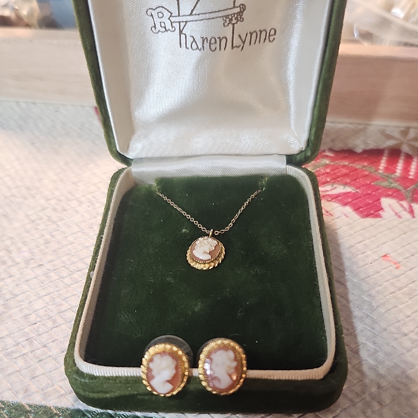 Karen Lynne 10k Gf Vintage Cameo Jewelry Set